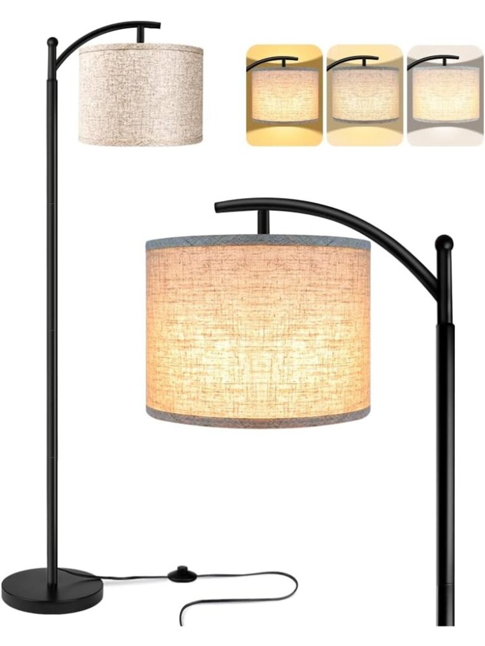 New Floor Lamp for Living Room with 3 Color Temperatures LED Bulb